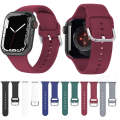 Silicone Solid Color Watch Band For Apple Watch Series 6&SE&5&4 44mm(Wine Red)