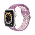 Silicone Porous Watch Bands For Apple Watch Series 4&5&6, Specification: 40mm (Purple+Pink)