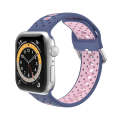 Silicone Porous Watch Bands For Apple Watch Series 4&5&6, Specification: 40mm (Rock Green Pink)