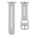 Two Color Silicone Porous Watch Bands For Apple Watch, Specification: 38/40mm L(Gray+White)