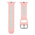 Two Color Silicone Porous Watch Bands For Apple Watch, Specification: 38/40mm L(Pink+Green)