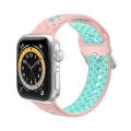 Two Color Silicone Porous Watch Bands For Apple Watch, Specification: 38/40mm L(Pink+Green)