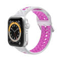 Silicone Porous Watch Bands For Apple Watch Series 4&5&6, Specification: 40mm (White+Purple)