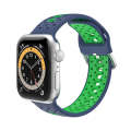 Silicone Porous Watch Bands For Apple Watch Series 4&5&6, Specification: 40mm (Blue+Green)