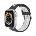 Two Color Silicone Porous Watch Bands For Apple Watch, Specification: 42/44mm S(Black+White)