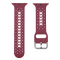 Two Color Silicone Porous Watch Bands For Apple Watch, Specification: 42/44mm S(Rose Red+Pink)