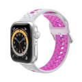 Silicone Porous Watch Bands For Apple Watch Series 4&5&6, Specification: 44mm (White+Purple)