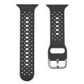 Silicone Porous Watch Bands For Apple Watch Series 4&5&6, Specification: 44mm (Carbon Gray Black)