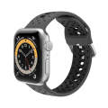Silicone Porous Watch Bands For Apple Watch Series 4&5&6, Specification: 44mm (Carbon Gray Black)