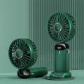 USB Handheld Digital Display Folding Aromatherapy Fan, Battery Capacity: 4000mAh(N15 Dark Green)