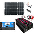Zhi Zun Solar Power System Inverters+30A Controller+18W 18V Solar Panel, Specification: Black 12V...