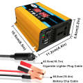 Solar Power System Inverter 30A Controller+18W 12V Solar Panel, Specification: Yellow 12V To 220V