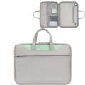 Baona BN-Q006 PU Leather Full Opening Laptop Handbag For 13/13.3 inches(Gray+Mint Green)