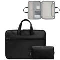 Baona BN-Q006 PU Leather Full Opening Laptop Handbag For 13/13.3 inches(Black+Power Bag)