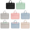 Baona BN-Q006 PU Leather Full Opening Laptop Handbag For 15/15.6/16 inches(Gray+Mint Green)