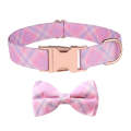Rose Gold Buckle Pet Detachable Bow Collar, Size: S 1.5x28-40cm(Sweet Pink Girl)