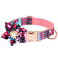 Pet Flower Adjustable Collar Metal Buckle Can be Engraved Dog Collar, Size: S 1.5x40cm(Purple)