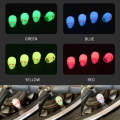 1 Sets Car Tire Luminous Valve Cap Motorcycle Skull Valve Core Cap(Green)