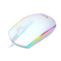 Zerodate V6 4 Keys 1600DPI Game Colorful RGB Marquee USB Wired Mouse, Cable Length: 1.35m(White)