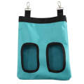 Pet Rabbit Guinea Pig Hanging Feeding Hay Storage Bag, Specification: Blue Two-hole