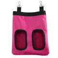 Pet Rabbit Guinea Pig Hanging Feeding Hay Storage Bag, Specification: Rose Red Two-hole