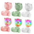 Folding Mini USB Fan Student Colorful Night Light Spray Humidified Fan, Style: Colorful Model (Wh...
