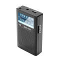 R06 Small FM/AM Pointer Frequency Adjustment Radios With Antenna Pocket Retro Radio(Black)