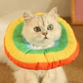 Cat Elizabeth Collar Kitten Anti-licking Collar Head Cover, Size: S(Rainbow)
