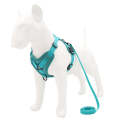 HT-864 Pet Traction Rope Reflective Breathable Dog Chest Strap Vest, Size: S(Lake Blue)