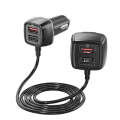 One For Four Car Charger QC3.0 Fast Charge 4USB Car Front And Rear Seat Car Charger, Style: Stand...