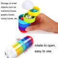 Portable Cylindrical Rotary 7 Compartments Independent Plastic Travel Pill Box(As Show)