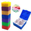 SD-J-406 28 Grids Portable Colorful Compartment Detachable Plastic Building Block Pill Box(As Show)