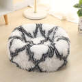 Long-haired Round Pet Kennel Warm Pet Bed, Specification: 40cm(Dark Gray)