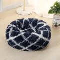 Long-haired Round Pet Kennel Warm Pet Bed, Specification: 50cm(Dark Blue)