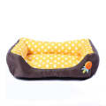 Cartoon Pet Kennel Square Cushion For Small And Medium Pet, Specification: S(Yellow)