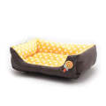 Cartoon Pet Kennel Square Cushion For Small And Medium Pet, Specification: S(Yellow)