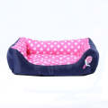 Cartoon Pet Kennel Square Cushion For Small And Medium Pet, Specification: M(Pink)