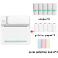 C19 200DPI Student Homework Printer Bluetooth Inkless Pocket Printer Blue Set