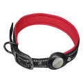 Rust-Proof Thick Belt Buckle Dog Tracking Positioning Neck Ring For AirTag, Size: M(Red)