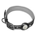 Rust-Proof Thick Belt Buckle Dog Tracking Positioning Neck Ring For AirTag, Size: L(Gray)