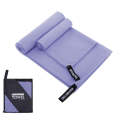 Absorbent Quick Dry Sports Towel Microfiber Bath Towel 40x80cm(Light Purple Square Mesh Bag)