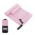 Absorbent Quick Dry Sports Towel Microfiber Bath Towel 76x152cm(Pink Round Mesh Bag)