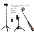 QingZhuangShiDai ZP100B Aluminum Alloy Floor Phone Stand Live Bluetooth Phone Selfie Stick