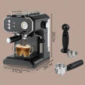 RAF R.104 Home Small Semi Automatic High Pressure Steam Milk Foaming Coffee Machine, EU Plug(Black)