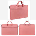 ST01 Large-Capacity Waterproof Shock-Absorbing Laptop Handbag, Size: 14.1-15.4 inches(Rose Pink)