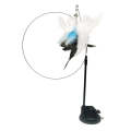 Epoxy Sucker Long Rod Funny Cat Stick Cat Toy, Color: White and Blue Feathers