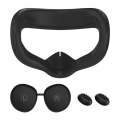 VR Silicone Eye Mask+Lens Protective Cover+Joystick Hat, For Meta Quest 2(Black)