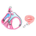 TM050 Pet Chest Strap Vest Type Breathable Reflective Traction Rope XXS(Blue Pink)
