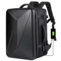 Large-capacity Waterproof Expandable Hard Shell Backpack with USB Charging Hole(162 Black)
