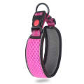 Honeycomb Net Dog Collar Neck Collar Breathable Reflective Anti-Strangle Collar XS(Rose Red)